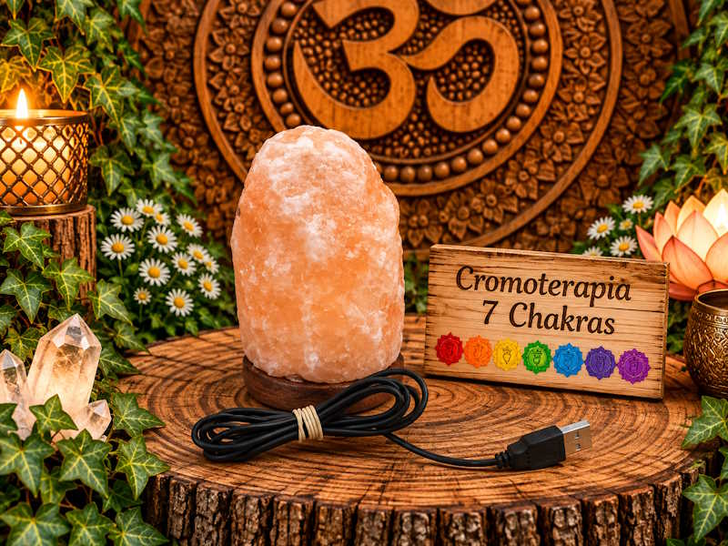 Lámpara sal natural Cromoterapia Usb
